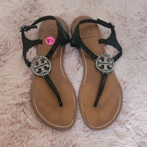 Tory Burch Black and Brown Sandals